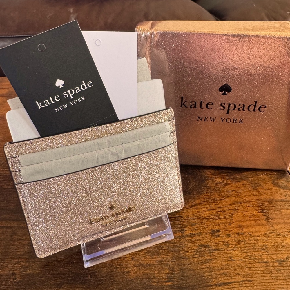 Kate Spade Glitter Card Holder - Gold